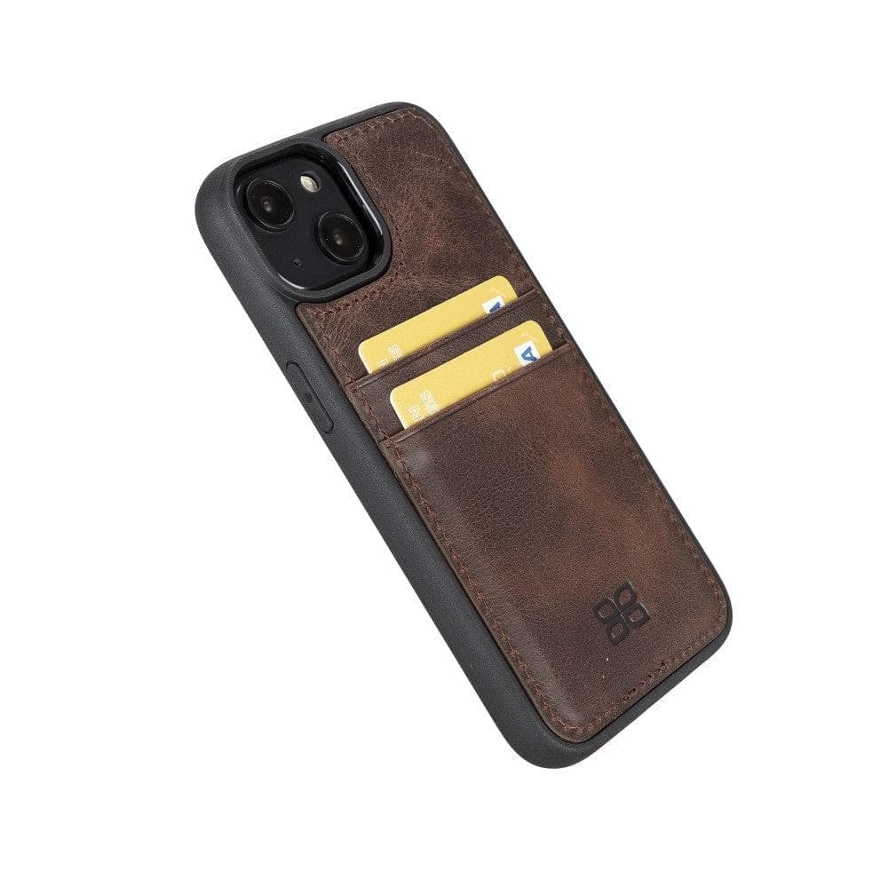 Bayelon Flex Cover Leather iPhone 15 Plus Case with Card Holder