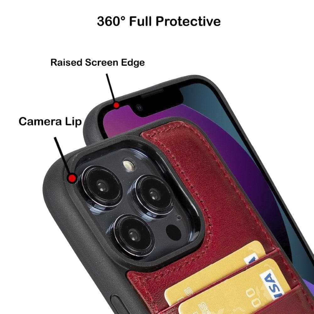 Bayelon Flex Cover Leather iPhone 15 Pro Case with Card Holder