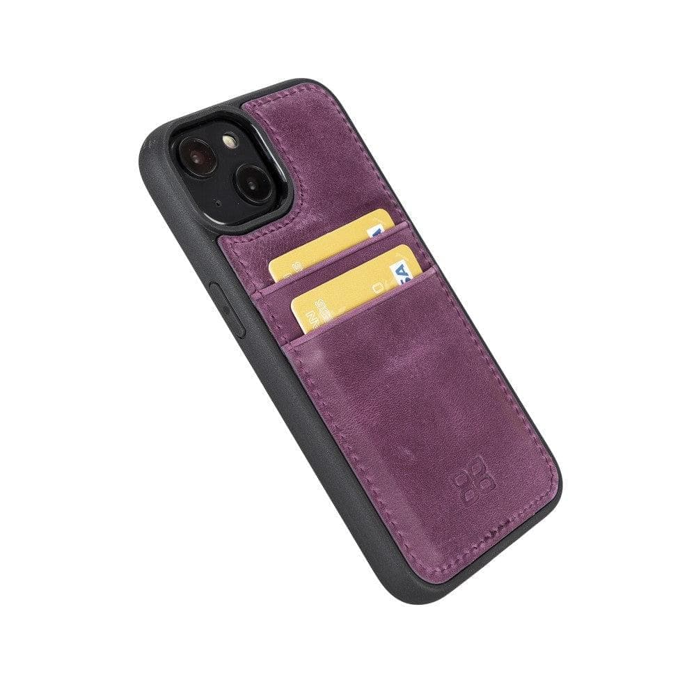 Bayelon Flex Cover Leather iPhone 15 Plus Case with Card Holder