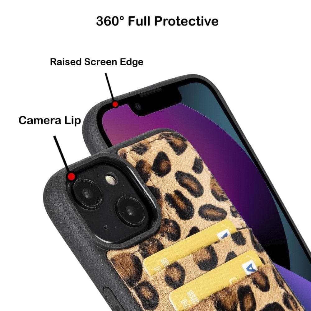 Bayelon Flex Cover Leather iPhone 15 Plus Case with Card Holder