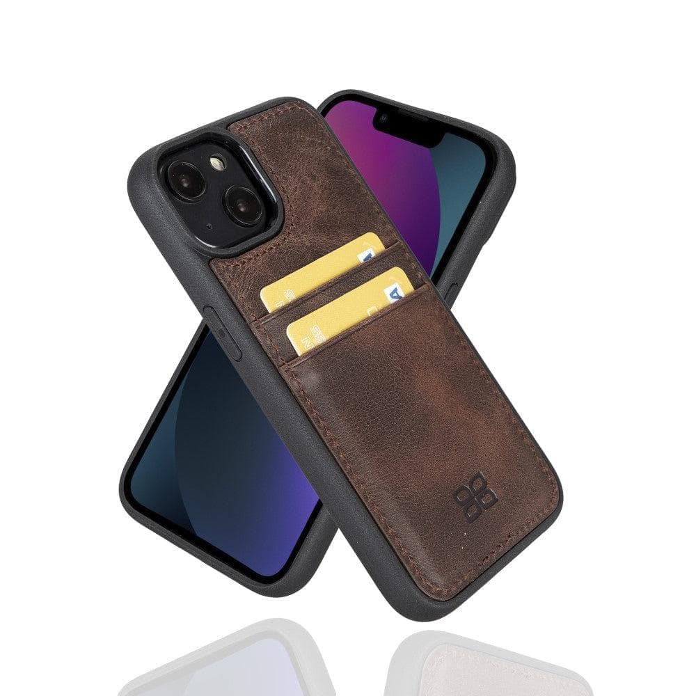 Bayelon Flex Cover Leather iPhone 15 Plus Case with Card Holder