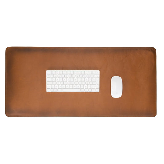 Bayelon Leather Desk Mat - Non-Slip Desk Pad #color_ Rustic Tan