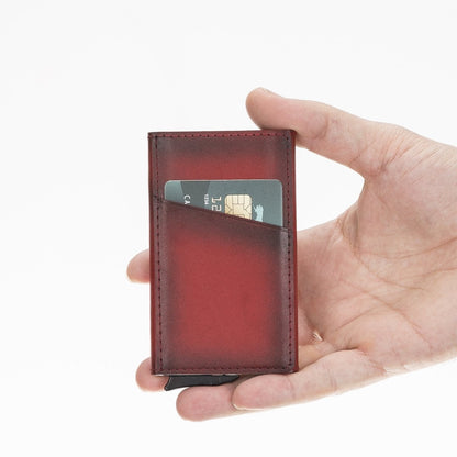 Bayelon Leather Mechanical Pop Up Card Holder With RFID #color_