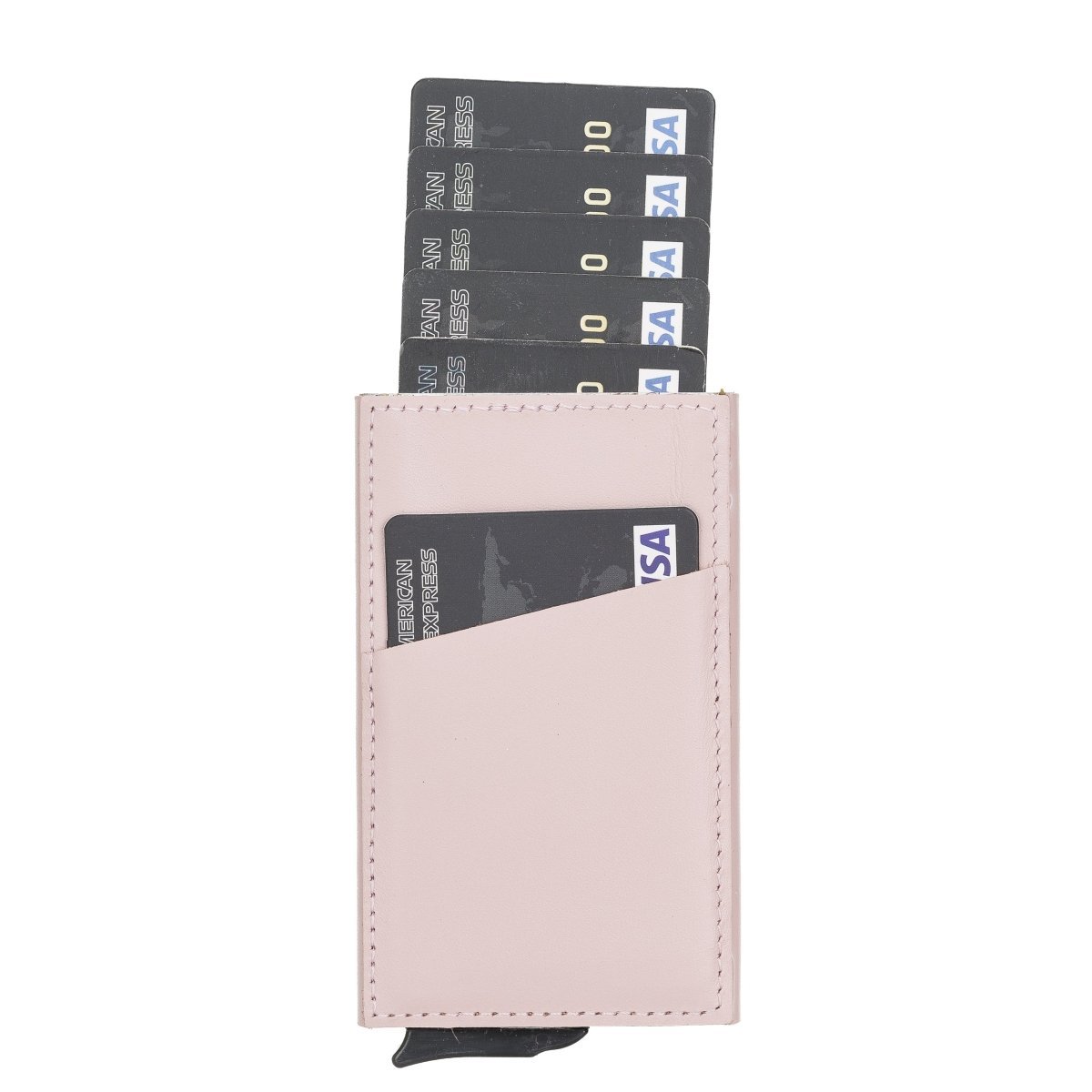 Bayelon Leather Mechanical Pop Up Card Holder With RFID #color_