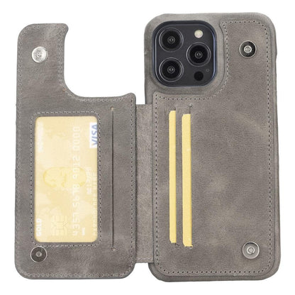 Bouletta Ultimate Holder iPhone 14 Series Leather Case Gray