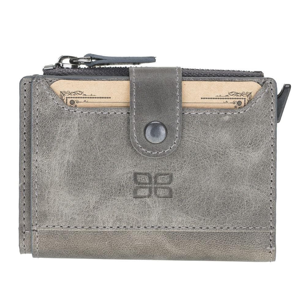 Bouletta Zip Mechanical Leather Card Holder Gray