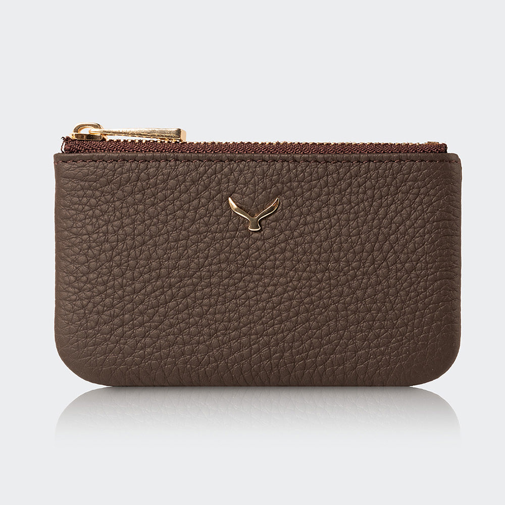 Mapi 3002 Unisex Leather Coin Purse With Zipper Brown