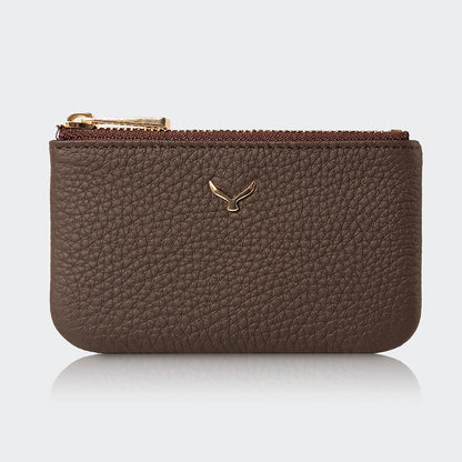 Mapi 3002 Unisex Leather Coin Purse With Zipper Brown