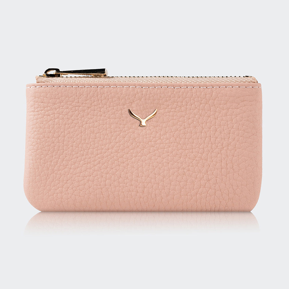 Mapi 3002 Unisex Leather Coin Purse With Zipper Pink