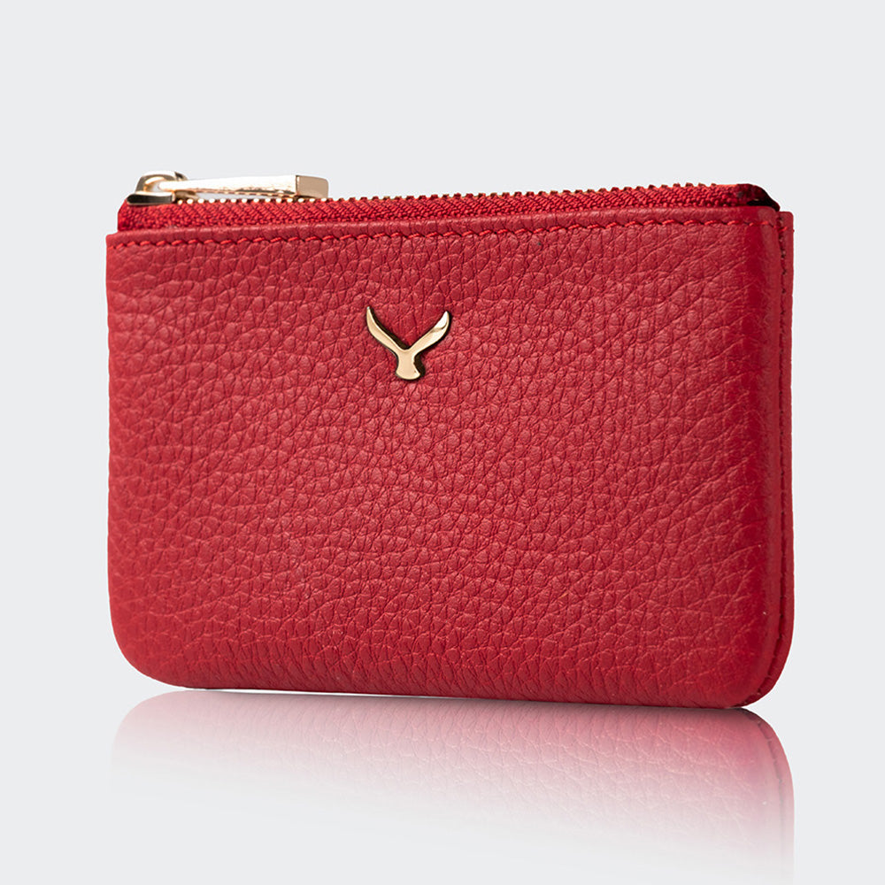 Mapi 3002 Unisex Leather Coin Purse With Zipper Red