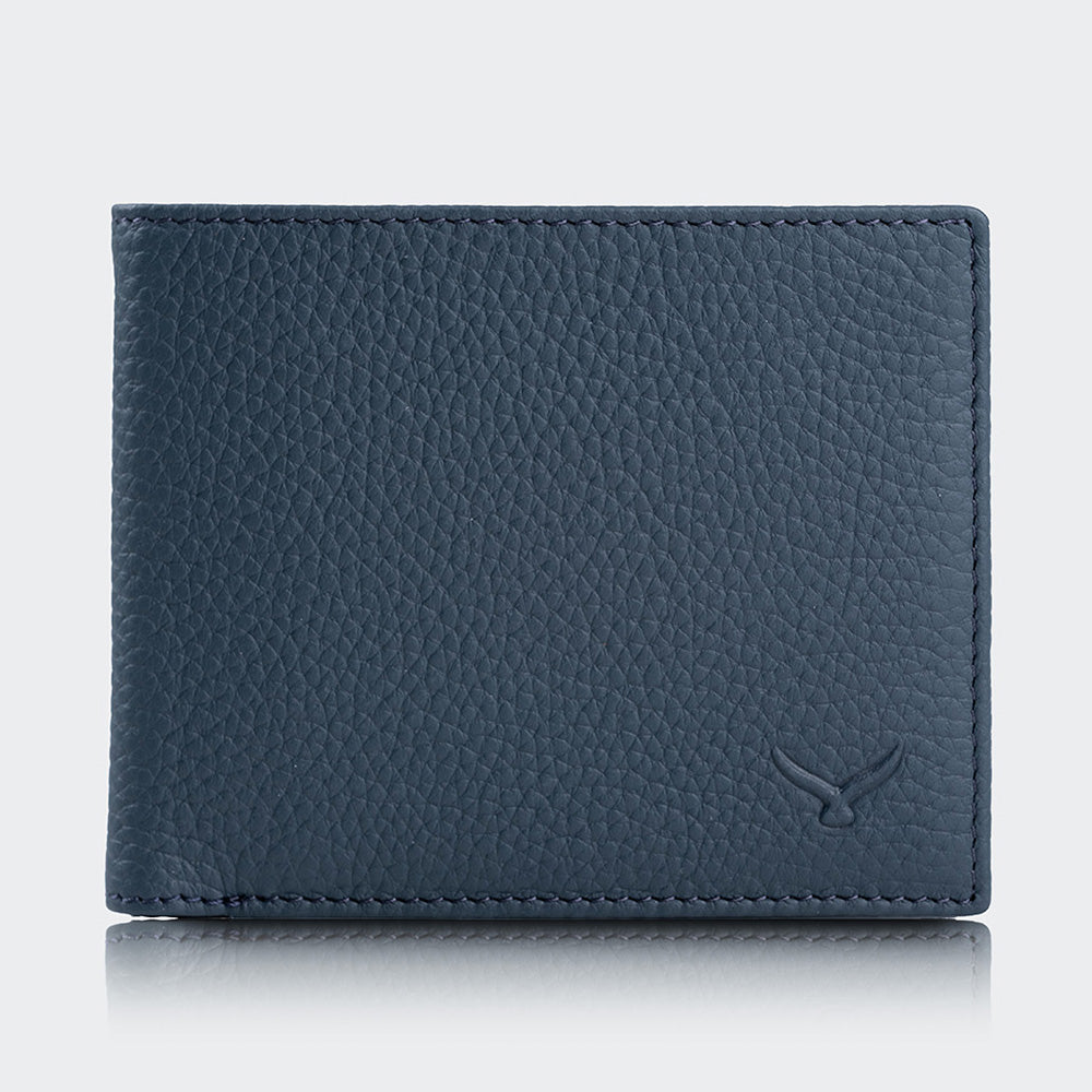 Mapi 4001 Men Leather Wallet With Two Compartments Dark Blue Nikel