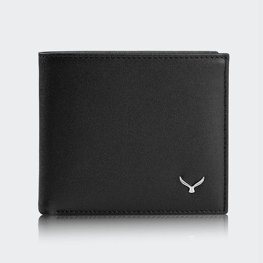 Mapi 4003 Men Leather Wallet With Two Compartments And Coin Packets Black Beige Nikel
