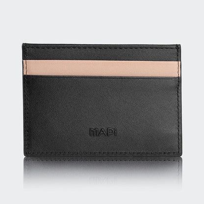 Mapi 4504 Men Leather Card Holder Black Beige