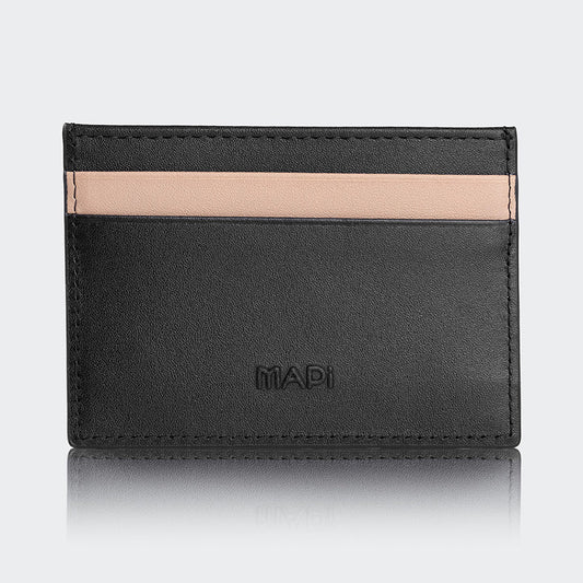 Mapi 4504 Men Leather Card Holder Black Beige