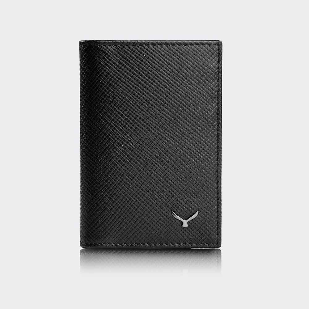 Mapi 4511 Unisex Leather Card Holder Black Gun Metal