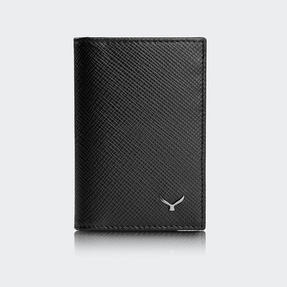 Mapi 4511 Unisex Leather Card Holder Black Gun Metal