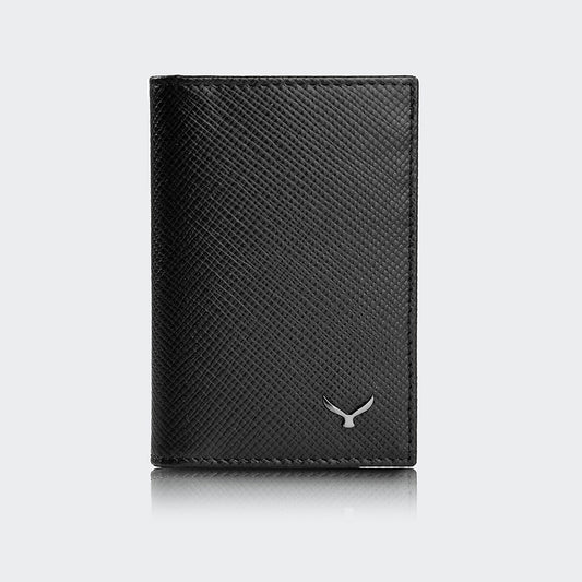 Mapi 4511 Unisex Leather Card Holder Black Gun Metal