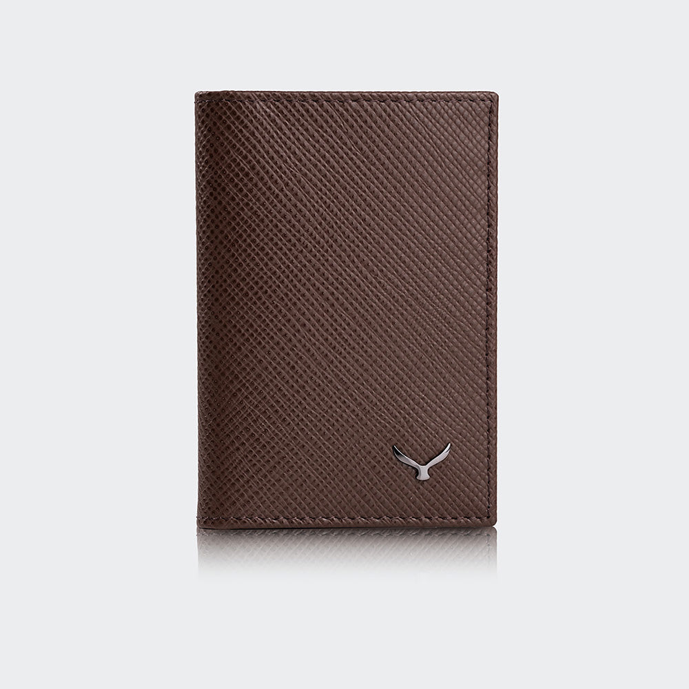 Mapi 4511 Unisex Leather Card Holder Brown Gun Metal