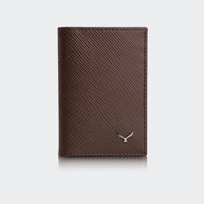 Mapi 4511 Unisex Leather Card Holder Brown Gun Metal