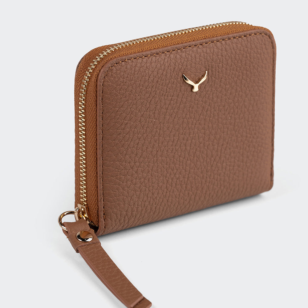 Mapi 5108 Women Mini Leather Wallet Camel Light Gold