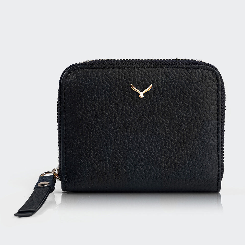 Mapi 5108 Women Mini Leather Wallet Black Light Gold