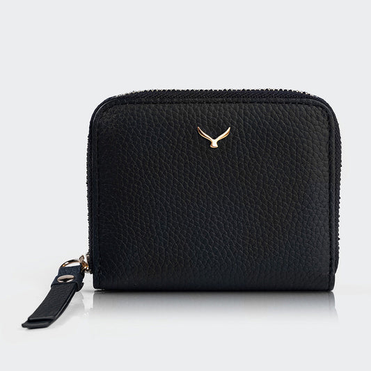 Mapi 5108 Women Mini Leather Wallet Black Light Gold