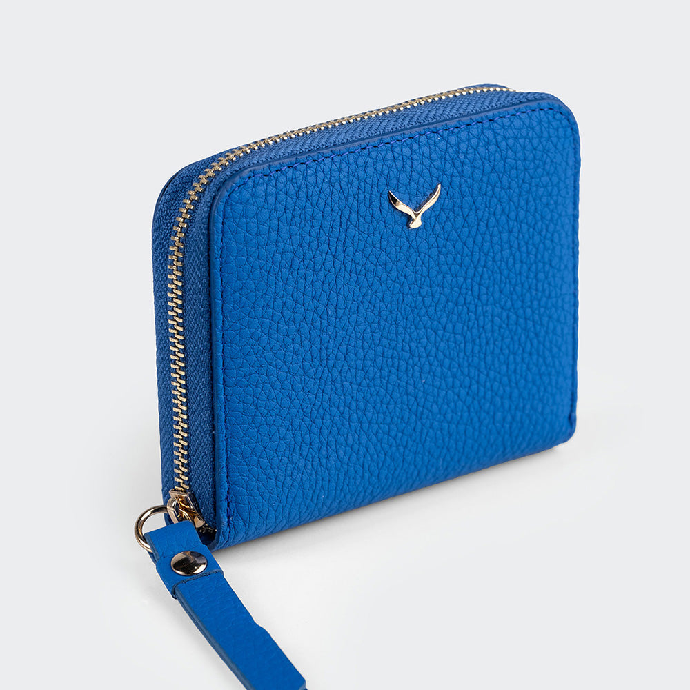 Mapi 5108 Women Mini Leather Wallet Blue Light Gold