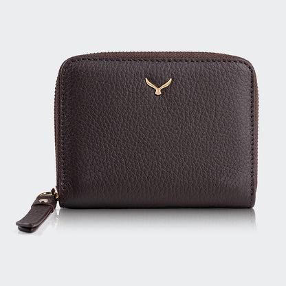 Mapi 5108 Women Mini Leather Wallet Brown Light Gold