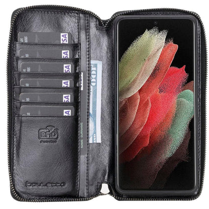 Bouletta Pouch Magic Wallet Samsung Galaxy S21 Series Detachable and Zipper Leather Wallet Case - PMW