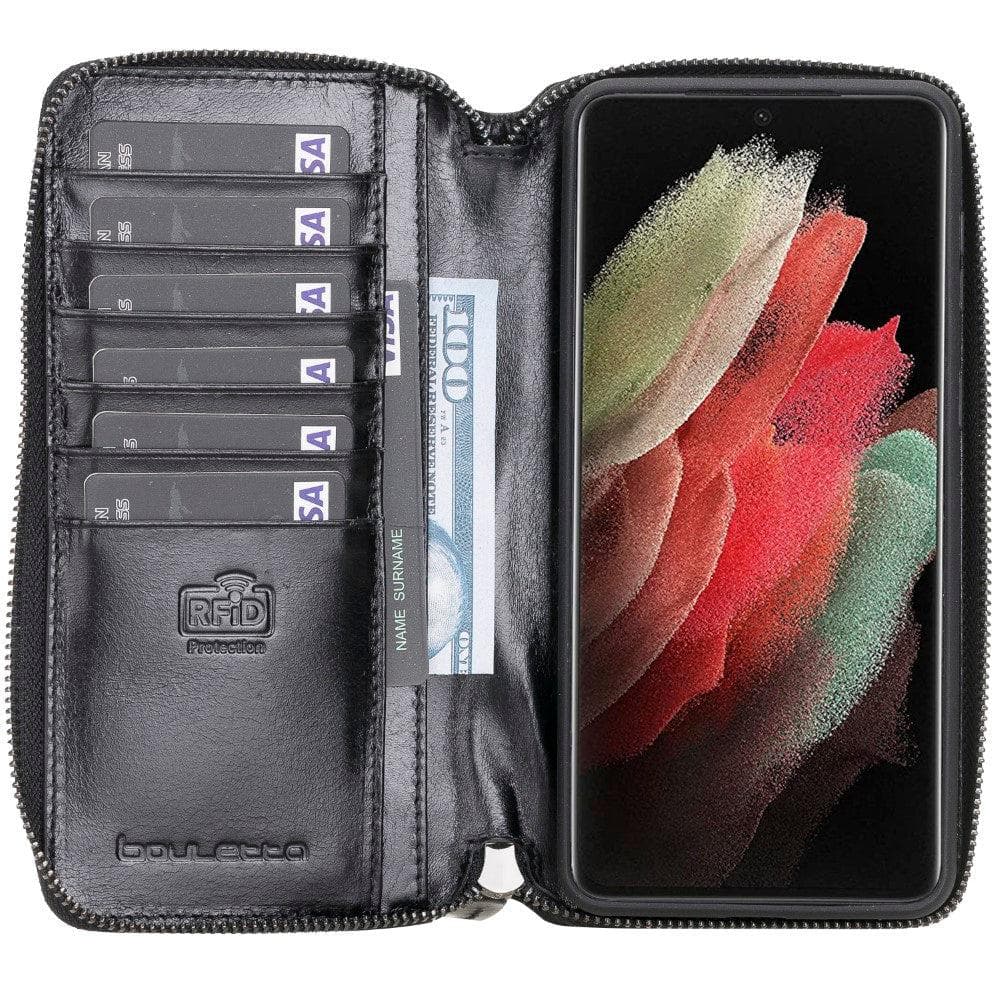 Bouletta Pouch Magic Wallet Samsung Galaxy S21 Series Detachable and Zipper Leather Wallet Case - PMW