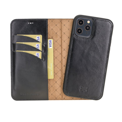 Bouletta Magic iPhone 12 Series Detachable Leather Wallet Case - MW I Phone 12 Pro Max Black