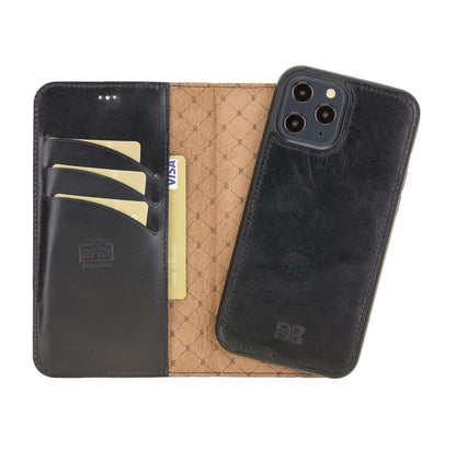 Bouletta Magic iPhone 12 Series Detachable Leather Wallet Case - MW I Phone 12 Pro I Phone 12 Black