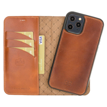 Bouletta Magic iPhone 12 Series Detachable Leather Wallet Case - MW I Phone 12 Pro Max Tan