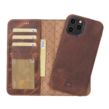 Bouletta F360 Magic Leather iPhone 12 Pro Max Detachable Wallet Case Saddle Brown