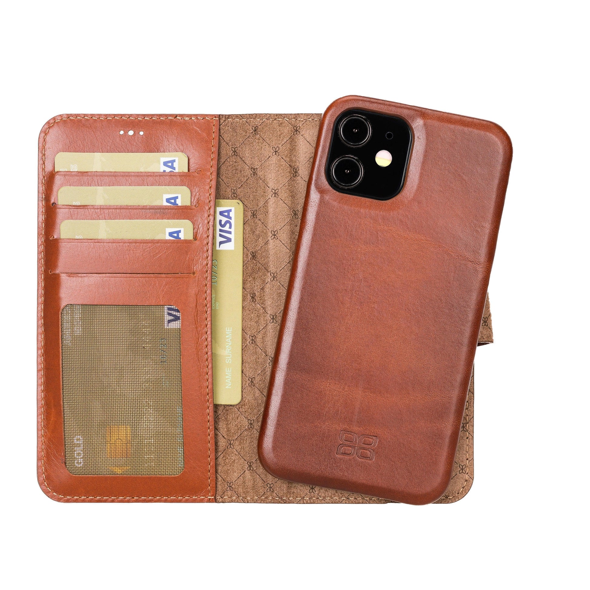 Bouletta F360 Magic Leather iPhone 12 Pro / iPhone 12 Detachable Wallet Case Tan