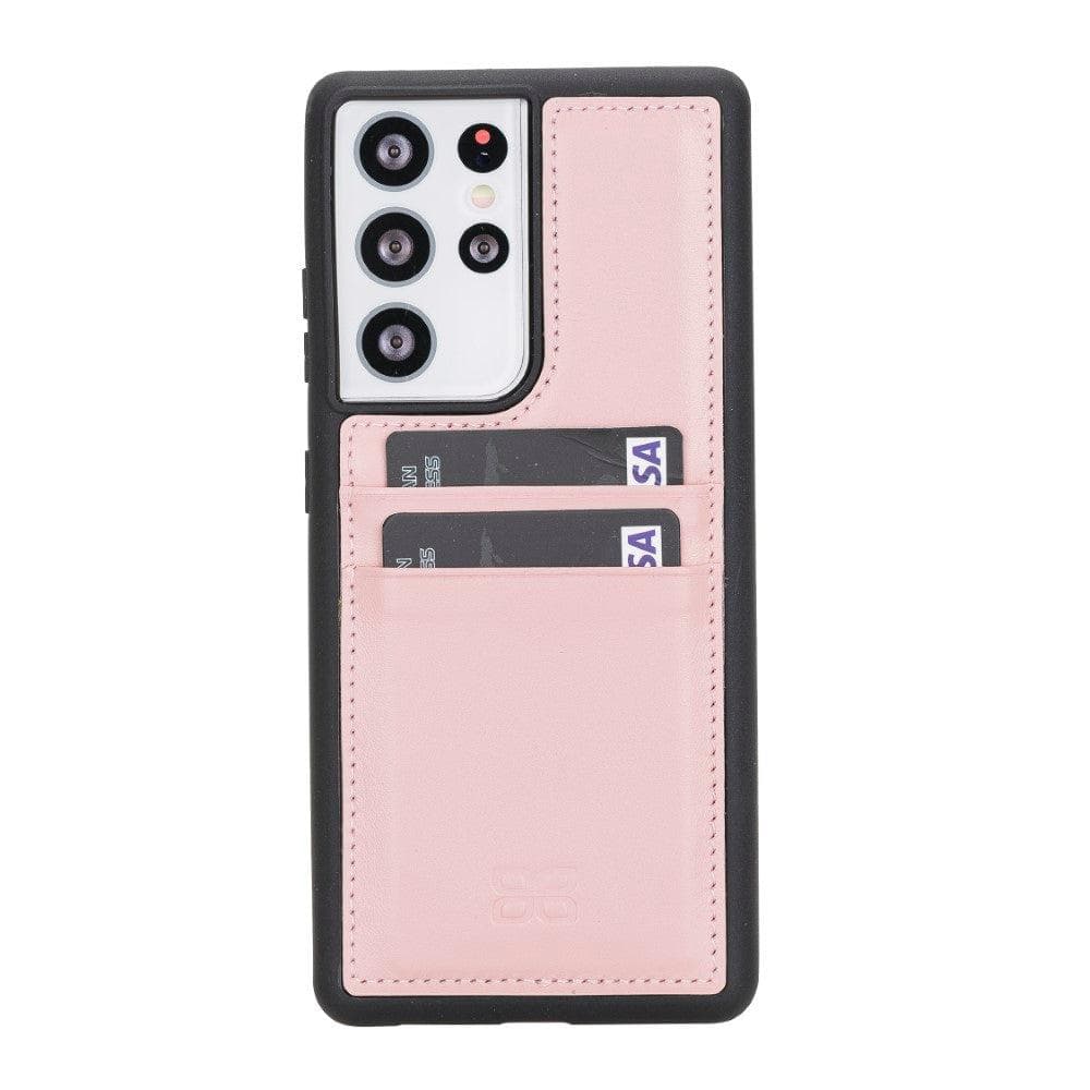 Bouletta Flex Cover Leather Samsung Galaxy S21 Ultra Case with Card Holder Pink