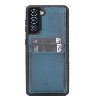 Bouletta Flex Cover Genuine Leather Case for Samsung Galaxy S21 Plus Blue