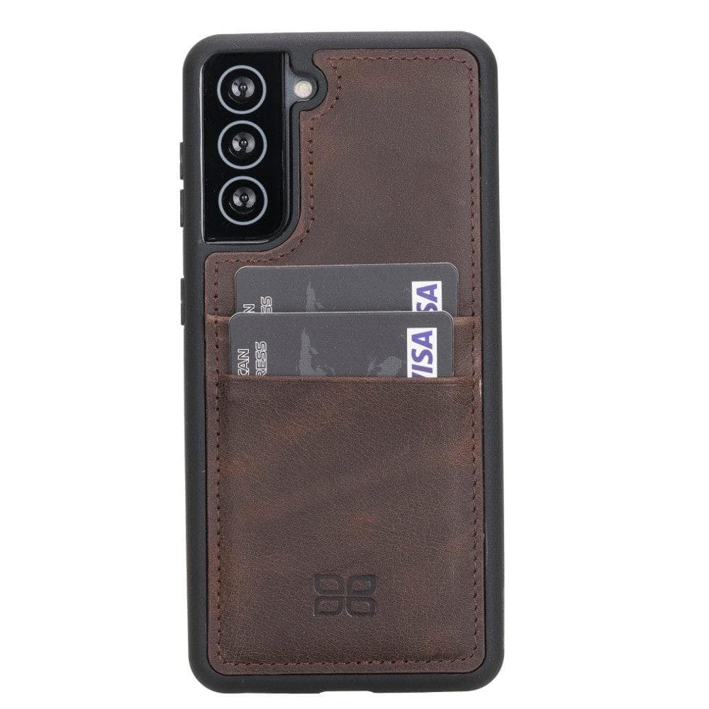 Bouletta Flex Cover Leather Samsung Galaxy S21 Case with Card Holder Brown