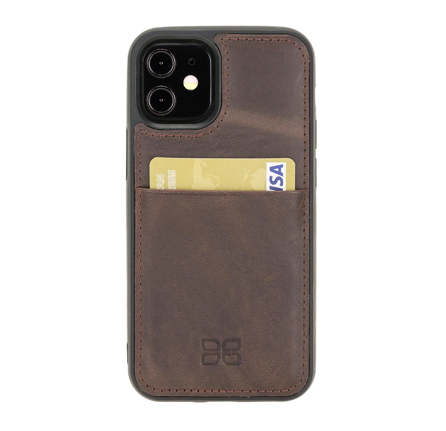 Bouletta Flex Cover Leather iPhone 12 Mini Case with Card Holder Brown