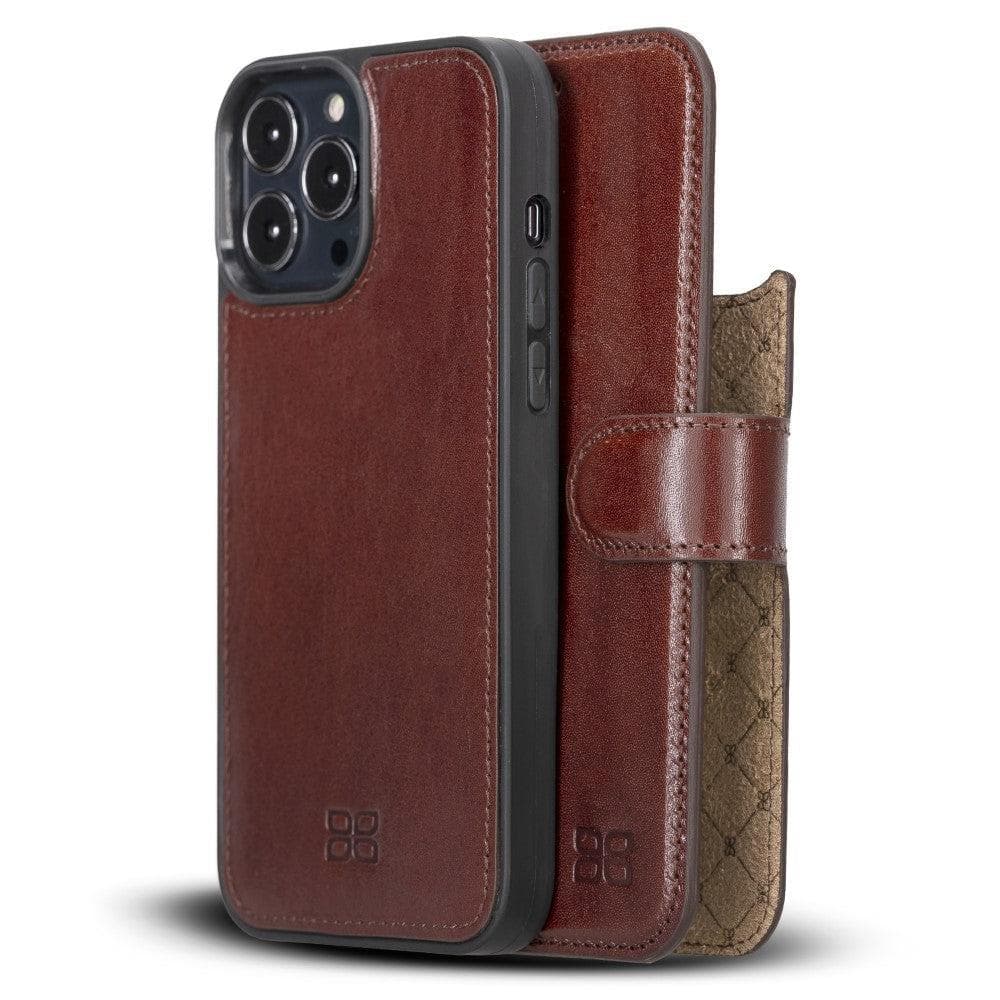 Bouletta Magic iPhone 13 Pro Max Colorful Leather Detachable Wallet Case Chocolate Brown