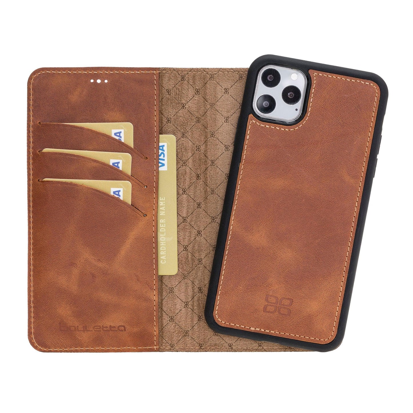 Bouletta Magic iPhone 11 Series Detachable Leather Wallet Case - MW I Phone 11 Pro Max Golden Tand