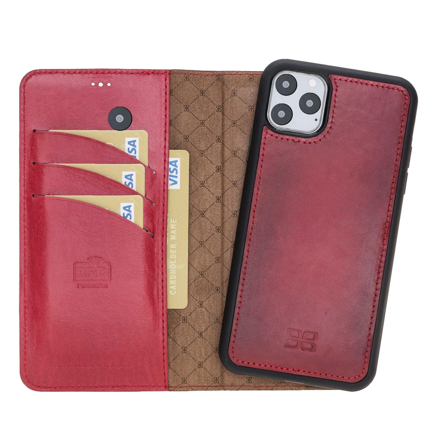 Bouletta Magic iPhone 11 Series Detachable Leather Wallet Case - MW I Phone 11 Pro Max Red