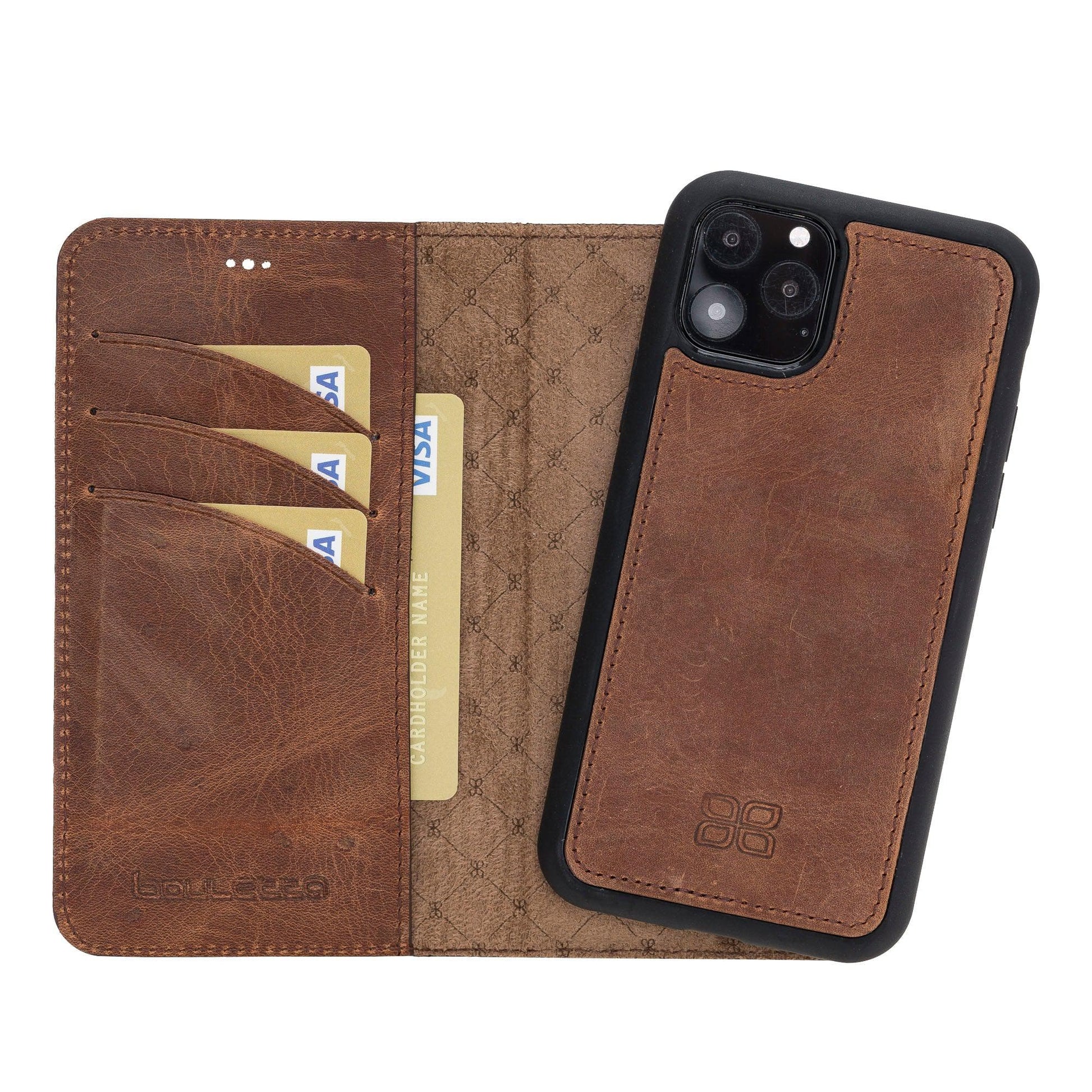 Bouletta Magic iPhone 11 Series Detachable Leather Wallet Case - MW I Phone 11 Pro Saddle Brown