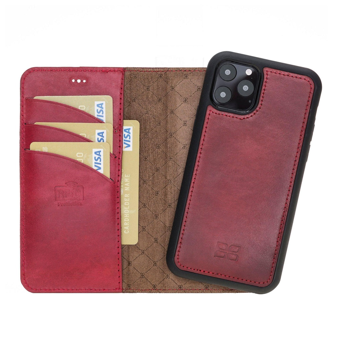 Bouletta Magic iPhone 11 Series Detachable Leather Wallet Case - MW I Phone 11 Pro Red