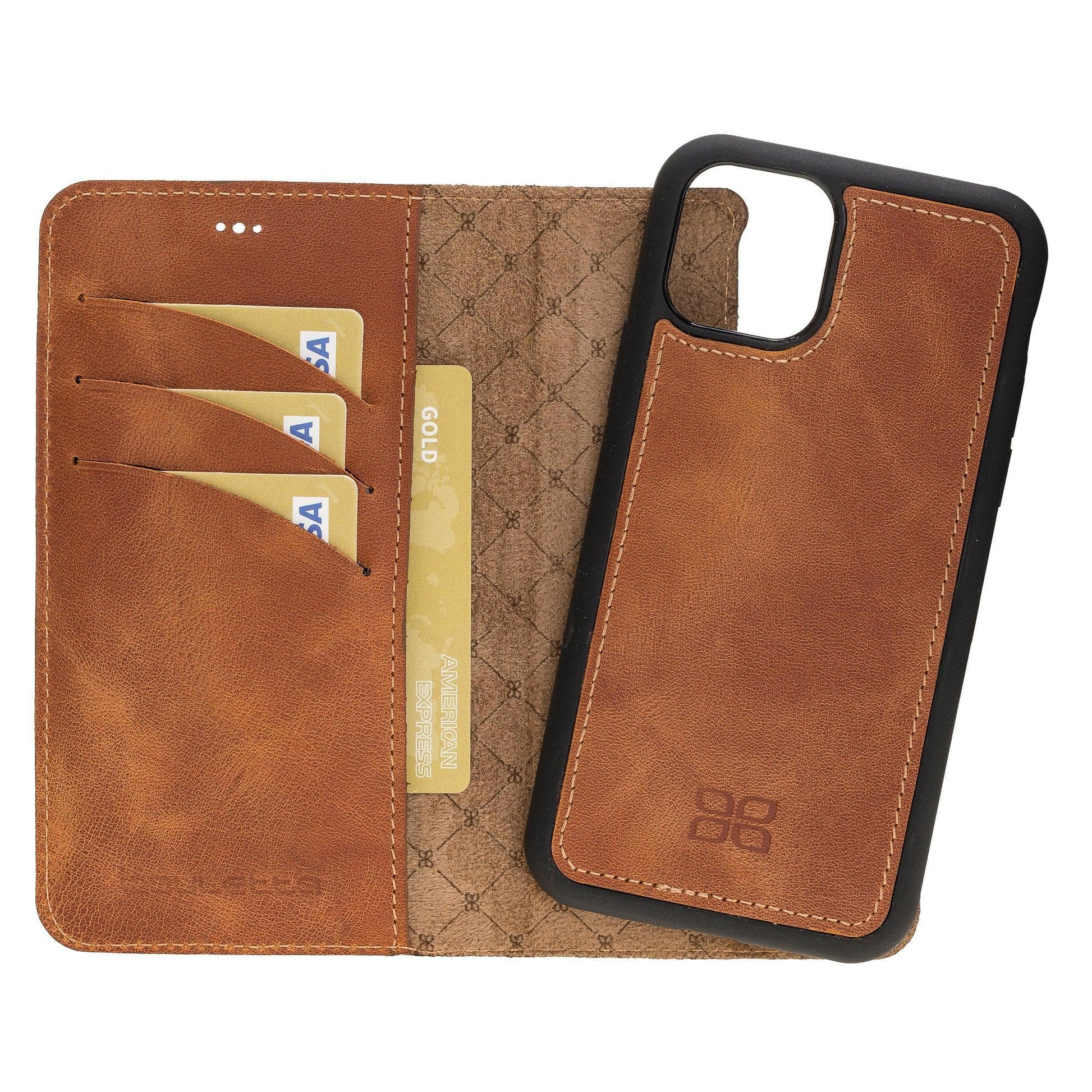 Bouletta Magic iPhone 11 Series Detachable Leather Wallet Case - MW I Phone 11 Pro Golden Tand