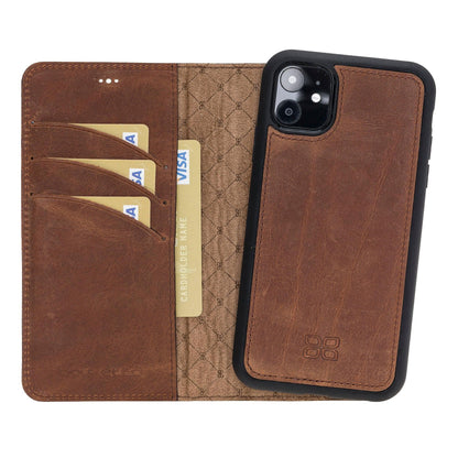 Bouletta Magic iPhone 11 Series Detachable Leather Wallet Case - MW I Phone 11 Saddle Brown