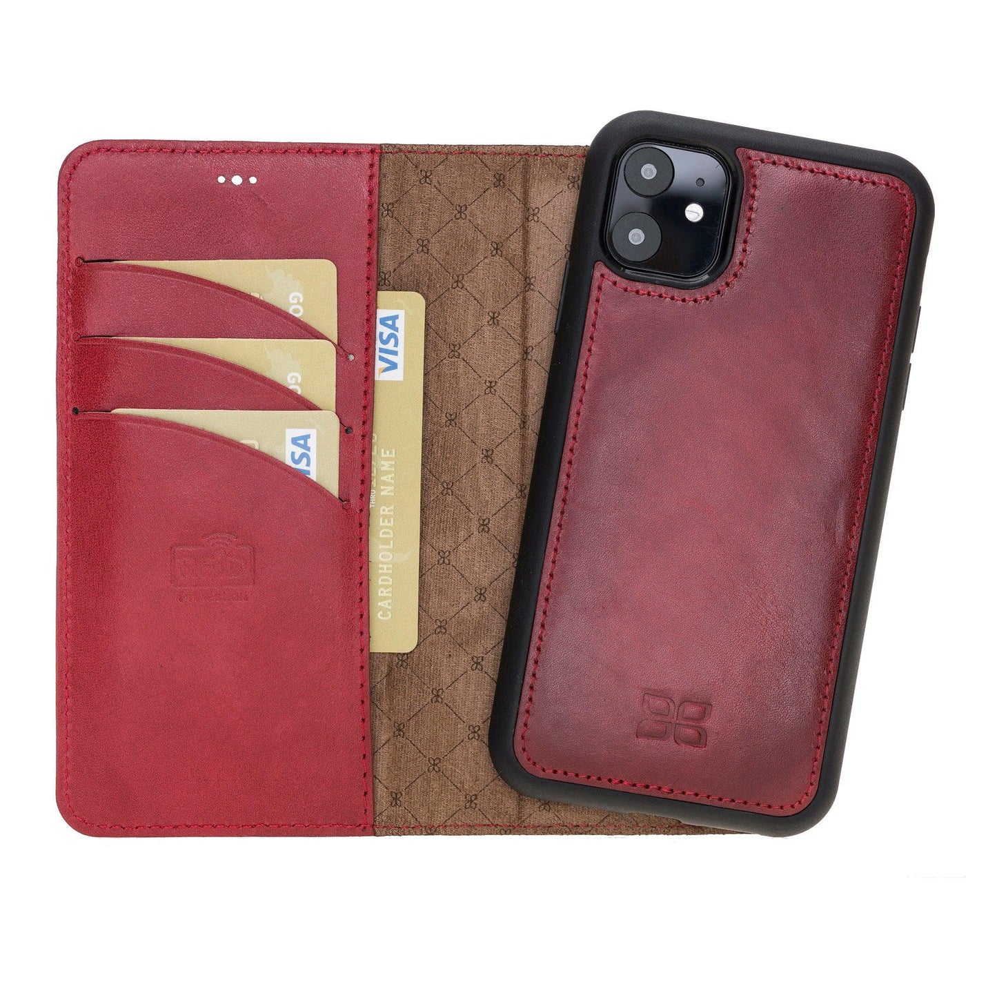 Bouletta Magic iPhone 11 Series Detachable Leather Wallet Case - MW I Phone 11 Red