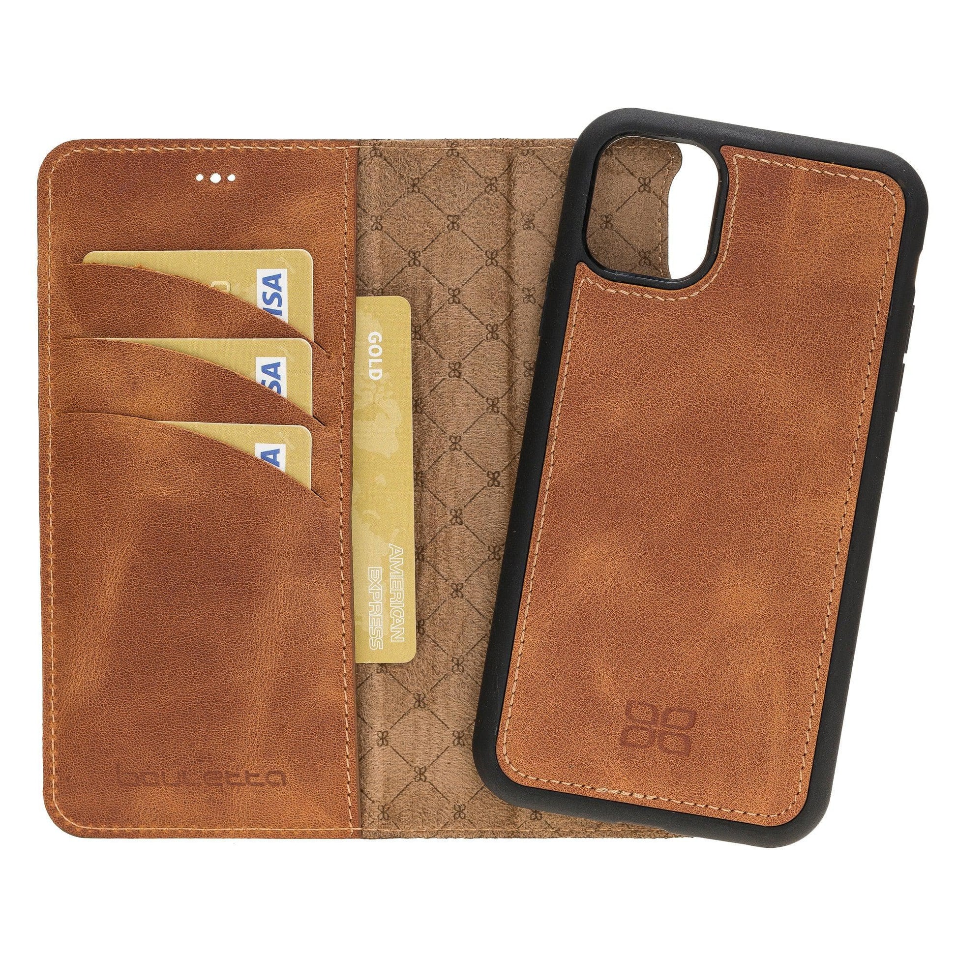 Bouletta Magic iPhone 11 Series Detachable Leather Wallet Case - MW I Phone 11 Golden Tand