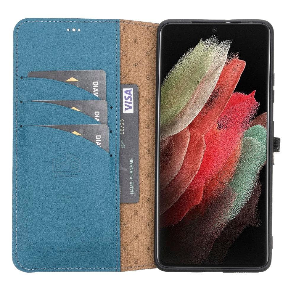 Bouletta Magic Samsung Galaxy S21 Series Detachable Leather Wallet Case - MW Galaxy S21 Ultra Blue