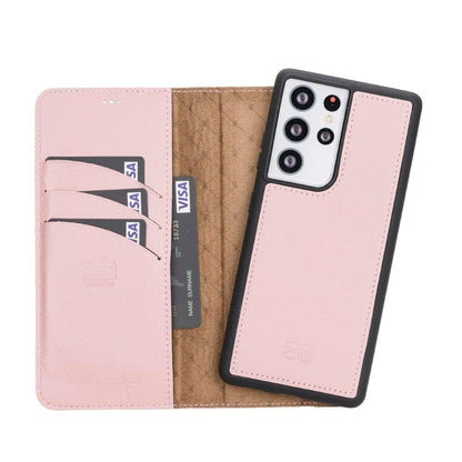 Bouletta Magic Samsung Galaxy S21 Series Detachable Leather Wallet Case - MW Galaxy S21 Ultra Pink